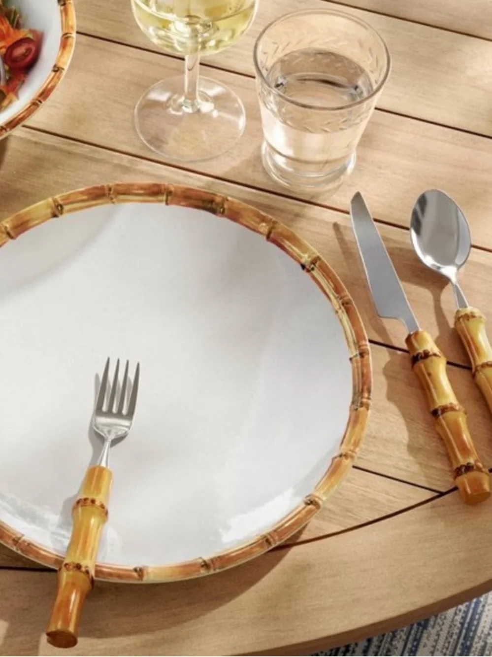 THRESHOLD NWT 3pc Bamboo Flatware Set